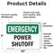 Signmission Power Shutoff, 10 in W x Rectangle, Vinyl Decal OS-2PACK-EM-D-710-L-10347 - alternate 6